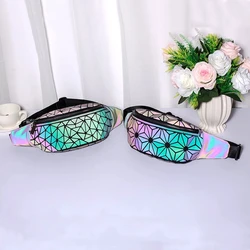 Fashion Male Luminous Geometry Lightweight Waist Pack Women Chest pack Cycling Sports Belt bag Man Casual Travel Pack