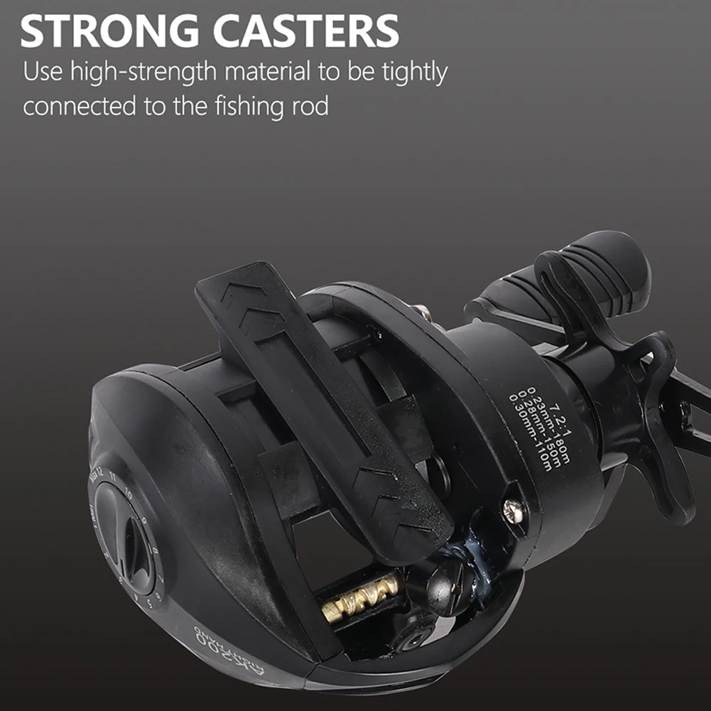 بكرات صب الطعم 7.2/1 نسبة التروس بكرة صب الطعم المعدنية ماكس السحب 10 كجم المياه المالحة والمياه العذبة للمبتدئين ملحقات صيد الأسماك