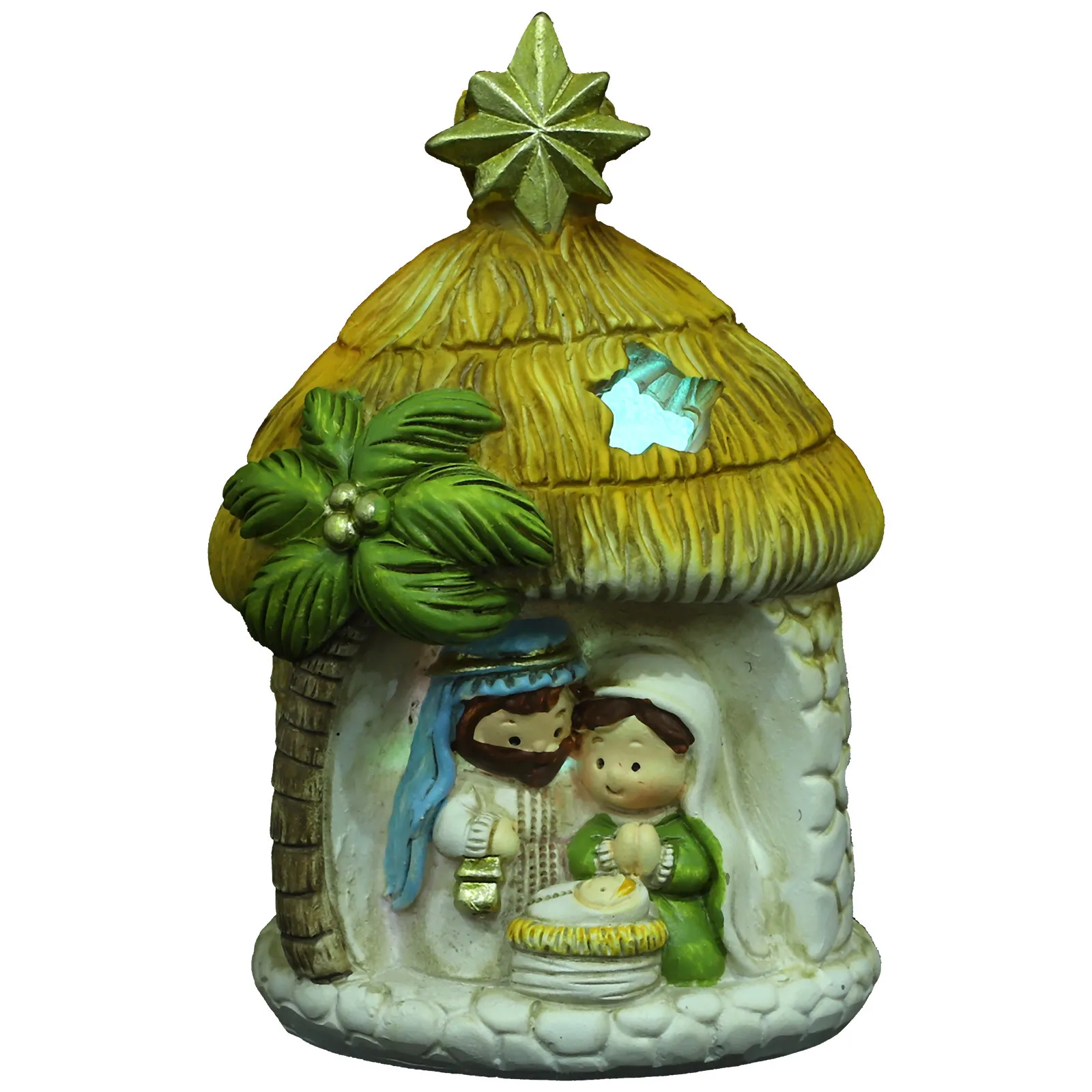 Resin Religious Scene Ornament Exquisite Nativity Sculpture Christmas Jesus Birth Decoration Resin Statue