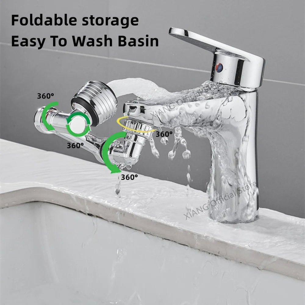 2 Mode Universal Sink Faucet Extender 1080° Rotation Robotic Arm Tap Aerator Splash-proof Filter Nozzle Kitchen Accessories