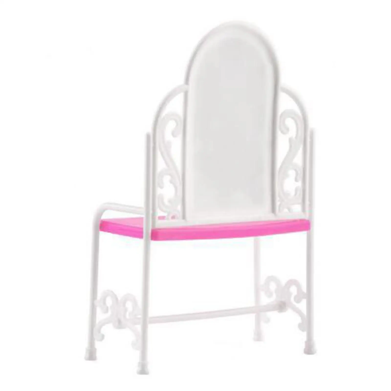 Miniature Dollhouse Vanity Table Stool Set with Mirror Cabinet Bedroom Furniture