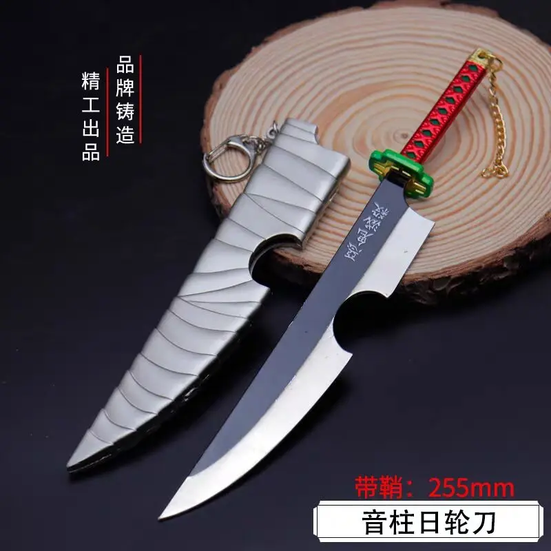 21cm Ghost Slaying Blade Weapon Uzui Tengen Nichirin Blade The Sound Hashira Japanese Anime Katana Sword Metal Weapon Model Gift