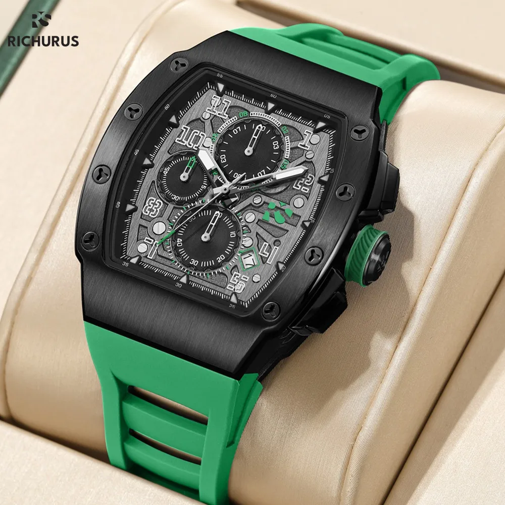 New Luxury Quartz Sports Men Watches Large Dial Business Casual Clock Date Chronograph Fashion Luminous Relogio Masculino