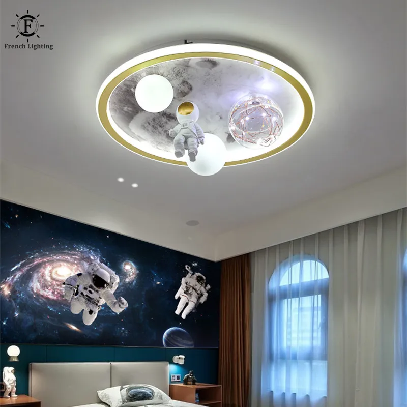 Ceiling Chandelier Lamp LED Ceiling Astronaut Lamp Illuminator for Children's Bedroom Decoration with Remote Control