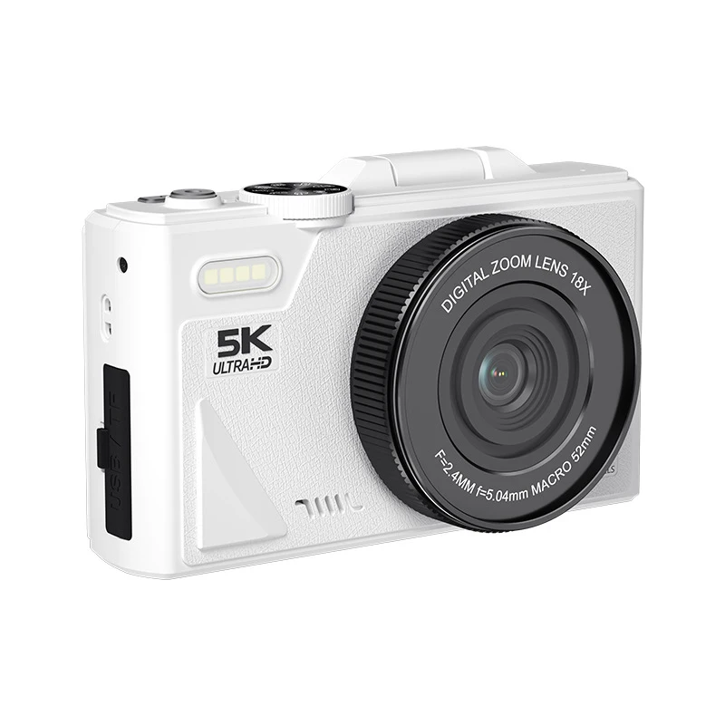 Nuova fotocamera per principianti Flip screen da 3 pollici WIFI Beauty Fotocamera digitale ad alta definizione con registrazione 5K da 75 Megapixel e zoom 18x