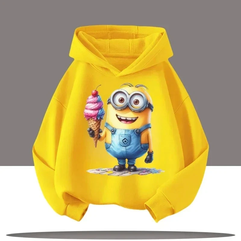 

Осенние и зимние теплые толстовки, спортивное тепло, выбранные детские толстовки, милые миньоны с велосипедом, удобная вечеринка на каждый день