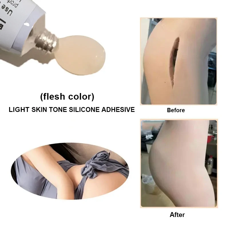 Silicone Materials Special Glue, Skin Color Silicone Doll Model Repair Bonding Agent, doll Wound Hole Repair, Soft And Not Hard view 2