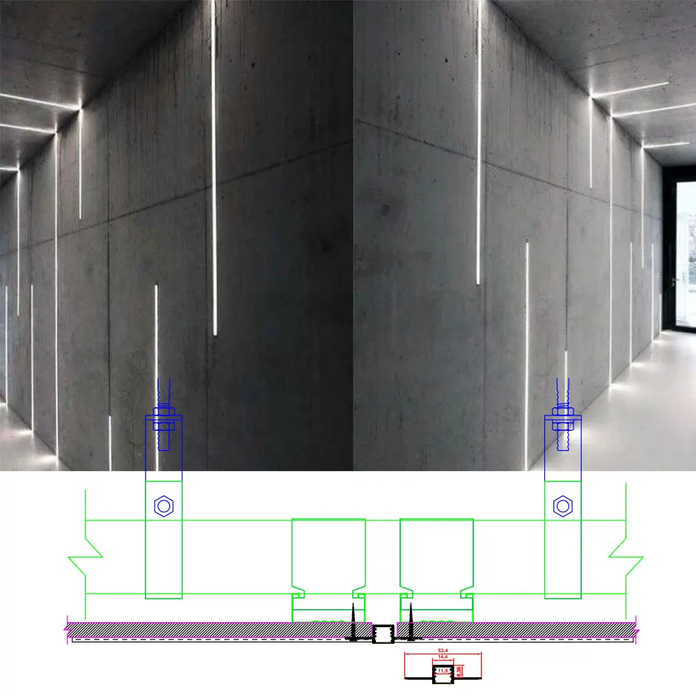 15x9mm (1 szt.) 0.5m wysokiej jakości aluminiowa taśma LED osadzona w oświetleniu instalacja odpowiednia do dekoracji sufitowych i ściennych