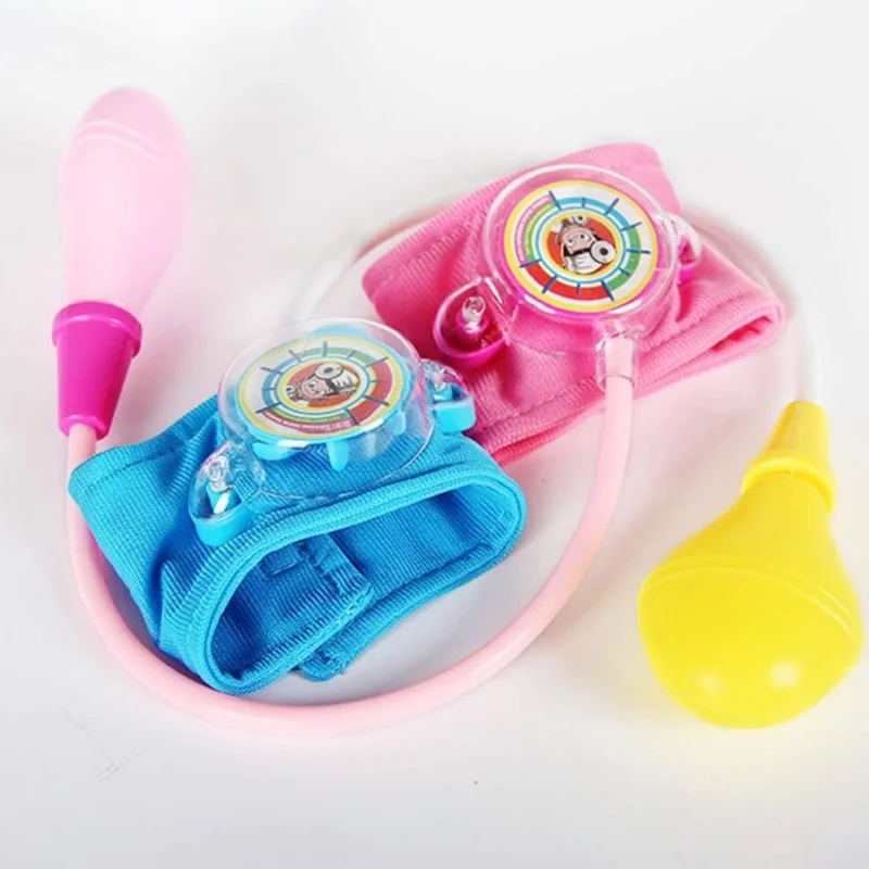 Pretend Play Doctor Toy Small Nurse Mini Blood Pressure Meter Role Play Stethoscope Educational Learning Toy for Kid Gift