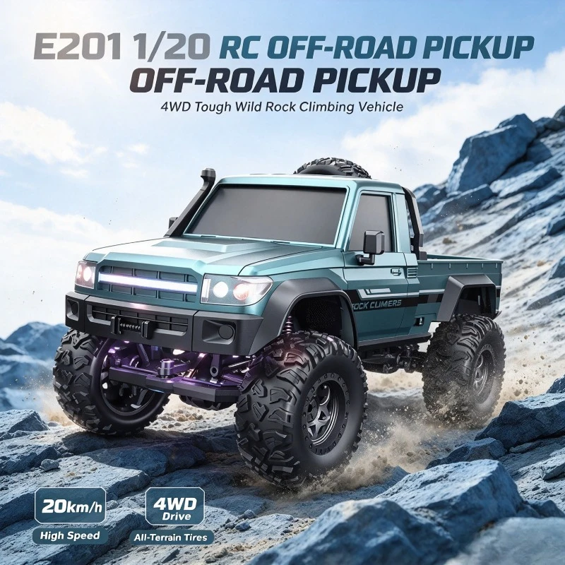 20km/h 1/20 Scale 4WD Rock Crawler Toy Full Proportion Offroad RC Vehicle Rugged Terrain Play Gift for Kids