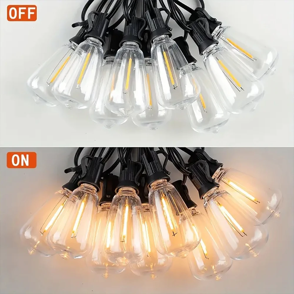 ST38 Wasserdichte Außenleuchten, IP44, bruchsichere Kunststofflampen, Girlandenlampen für Weihnachten, Hochzeit, Party, Dekoration, Lampe