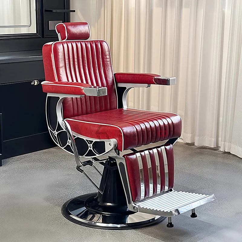 

Antique Beauty Hair Salon Equipment Red Hairdressing Chair Heavy Duty Barber Salon Chair For Hair Stylist