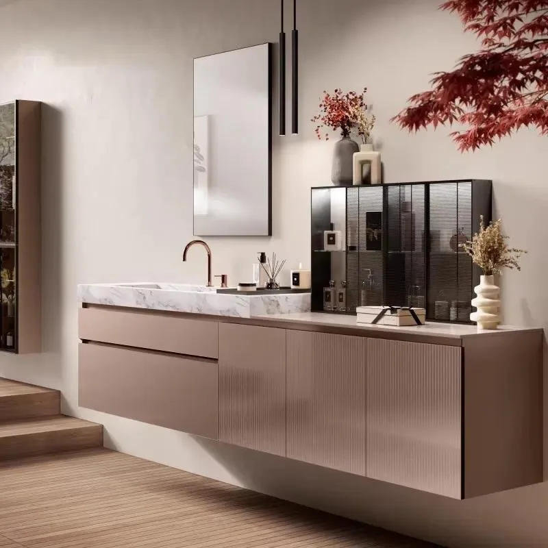 for Hotel bathroom furniture with sink - modern 304 stainless steel bathroom vanity