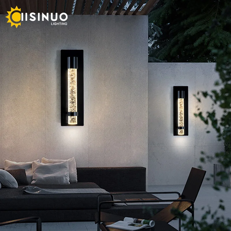 Imagem -05 - Integrado Outdoor Led Lâmpada de Parede Parede Exterior Fixtures Crystal Bubble Sconce Jardim Luz Varanda Entrada Ip65