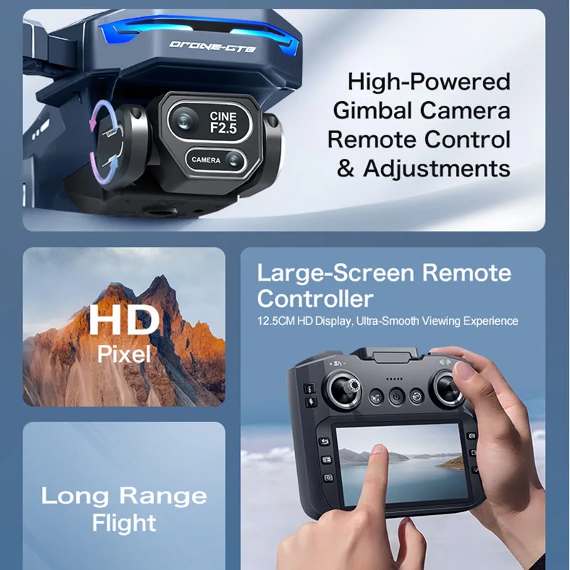 GT8 الطائرة بدون طيار 8K 5G GPS المهنية HD التصوير الجوي طائرات التحكم عن بعد HD كاميرا مزدوجة كوادكوبتر لعبة الطائرات بدون طيار #3