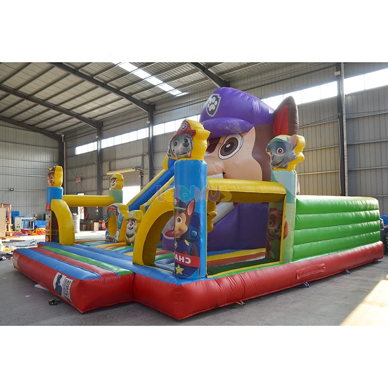 Cartoon bounce house with inflatable water slide puppy Patrol Jumping Castle animation theme inflatable castle for kid party