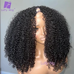 V Part Wig Human Hair No Leave Out Mongolian Remy Afro Kinky Curly Wigs Human Hair Thin Middle VPart Wig For Black Women LUFFY