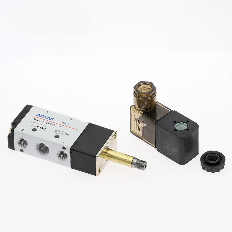 

5Way 2 Position Airtac Electric Solenoid Valve 4V210-08 1/4" Port Size DC12V,24V. AC220V, Pneumatic parts air control valve
