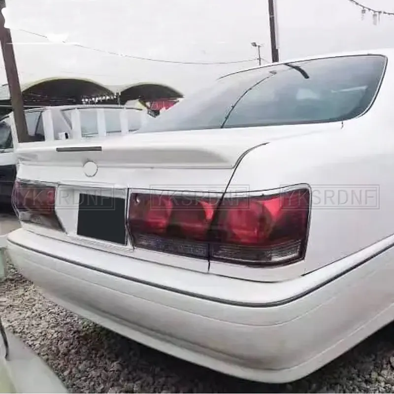 Tylna owiewka Spoiler dla TOYOTA CROWN sportowiec V 2000-2004 rok wysokiej jakości ABS czarny błyszczący dekoracja skrzydła samochodu Spoiler