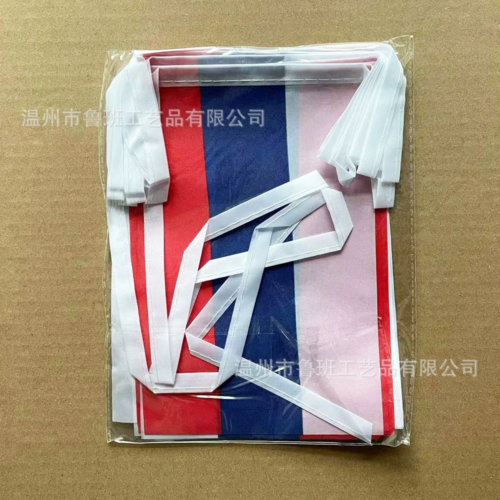 علم السماء 14x21 سنتيمتر روسيا الرايات أعلام Pennant 20 قطعة/الوحدة معلقة سلسلة راية للديكور المنزل #3