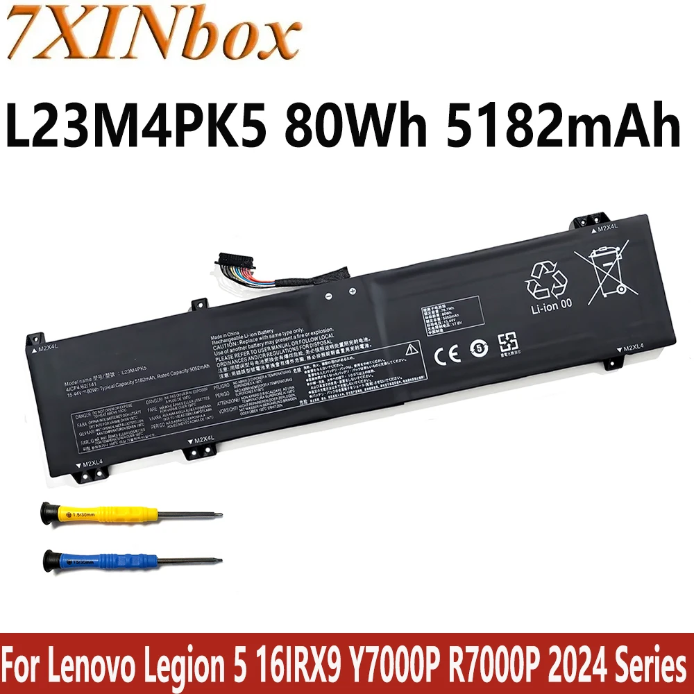 

7XINbox L23M4PK5 L23B4PK5 L23C4PK5 L23D4PK5 15,44 В 80 Втч 5182 мАч Аккумулятор для Lenovo Legion 5 16IRX9 Y7000P R7000P 2024 Series