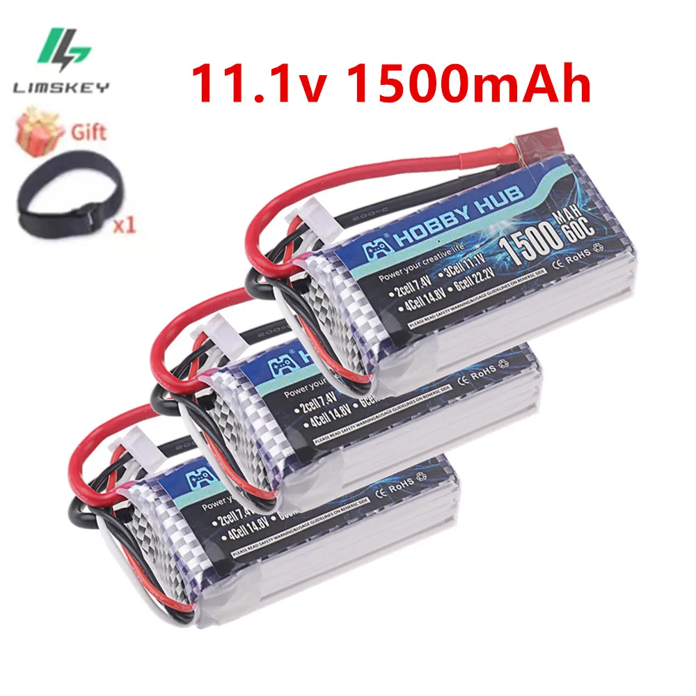 3s 60C 11.1V 1500mah Lipo Battery for RC Car Airplane Boat Quadcopter Spare Parts upgrade 11.1v Drones battery 1Pcs to 3Pcs