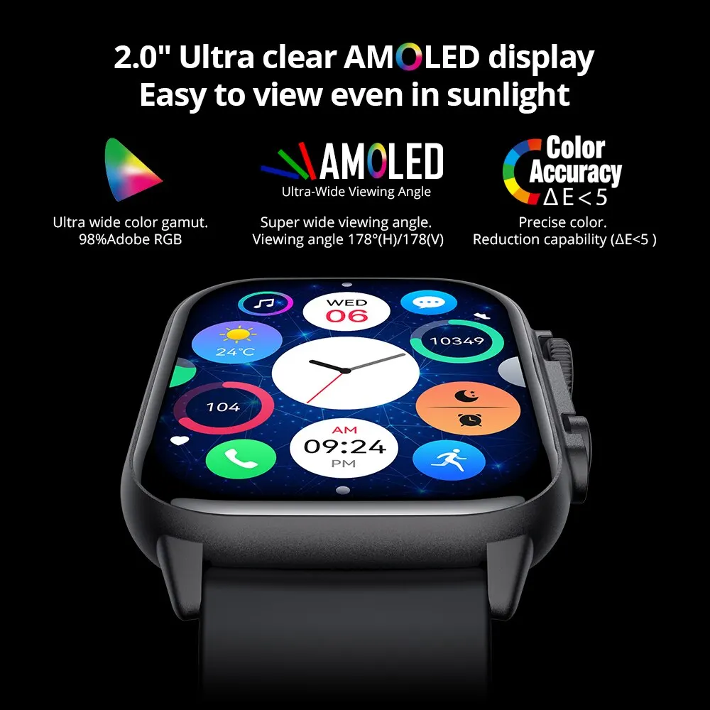 COLMI C81 2.0 pollici AMOLED Smartwatch supporto AOD 100 modalità sportive IP68 impermeabile Smart Watch uomo donna PK Ultra Series 8