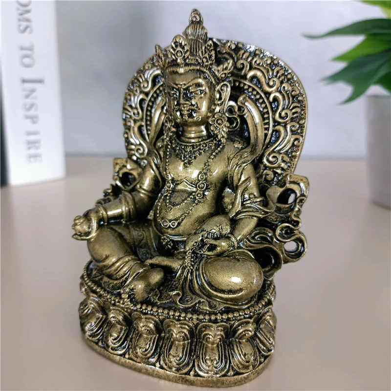 Bronze Color Chinese Feng Shui Tantric Buddha Statue Hand Carved Sculpture Figurines For Home Office Decoration