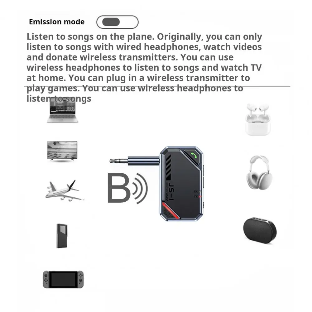 Adaptador de conexão de alto-falante Adaptador de áudio Bluetooth de alta qualidade com conexão dupla Baixa latência Ampla compatibilidade para estável