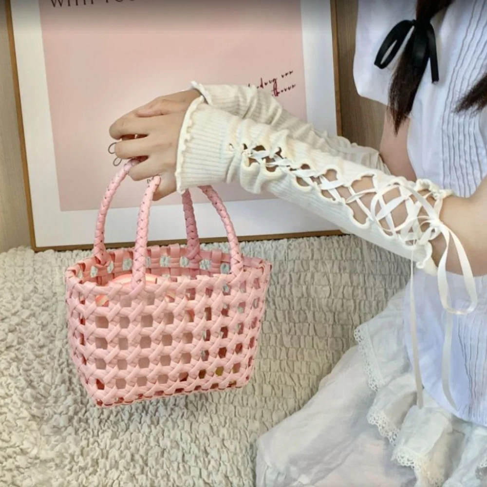 Sarung tangan manset putih berongga baru musim panas untuk wanita sarung tangan tabir surya lengan tangan Lolita Jk sarung tangan tanpa jari renda hitam Gotik Y2K