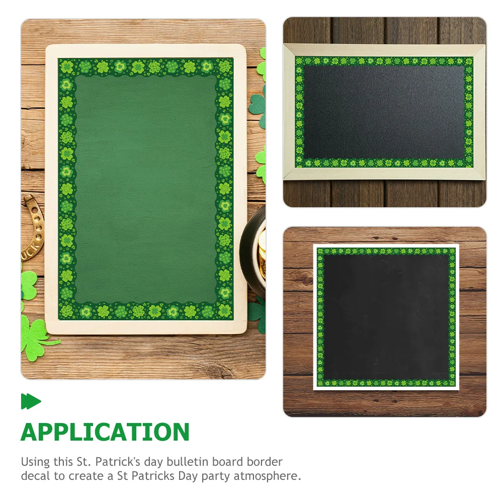 Shamrocks Border Decoration Bulletin Board Decorations Sticker Stickers Classroom Green Paper Patricks Day Mirror