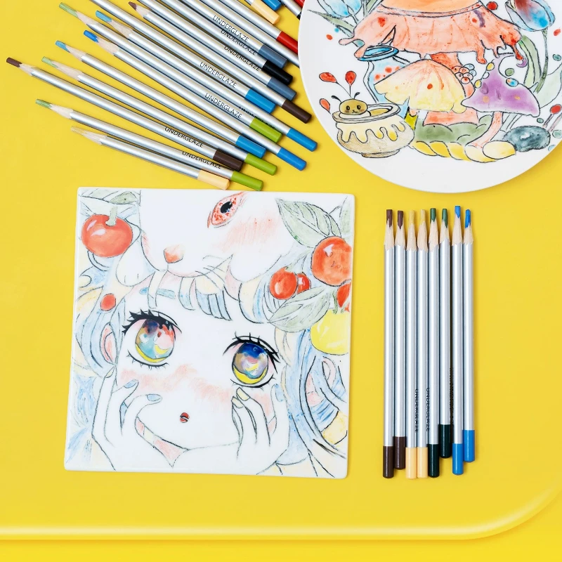 10-color Ceramic Water-based Color Pencil 4.0mm Thick Refill Ceramic Professional Hand-painted Coloring