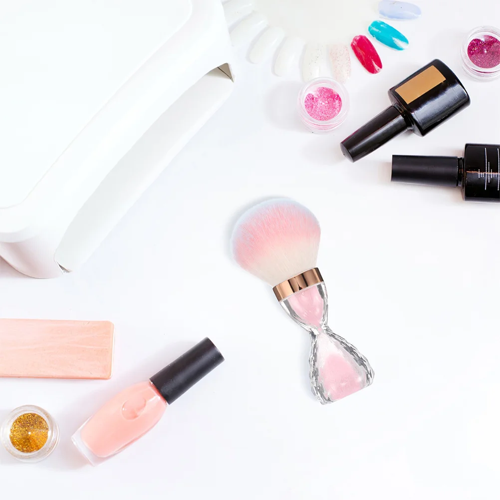 

2 шт., мягкая кисть для чистки ногтей, большая головка для акриловых маникюрных инструментов, портативные кисти для румян для макияжа, розовые