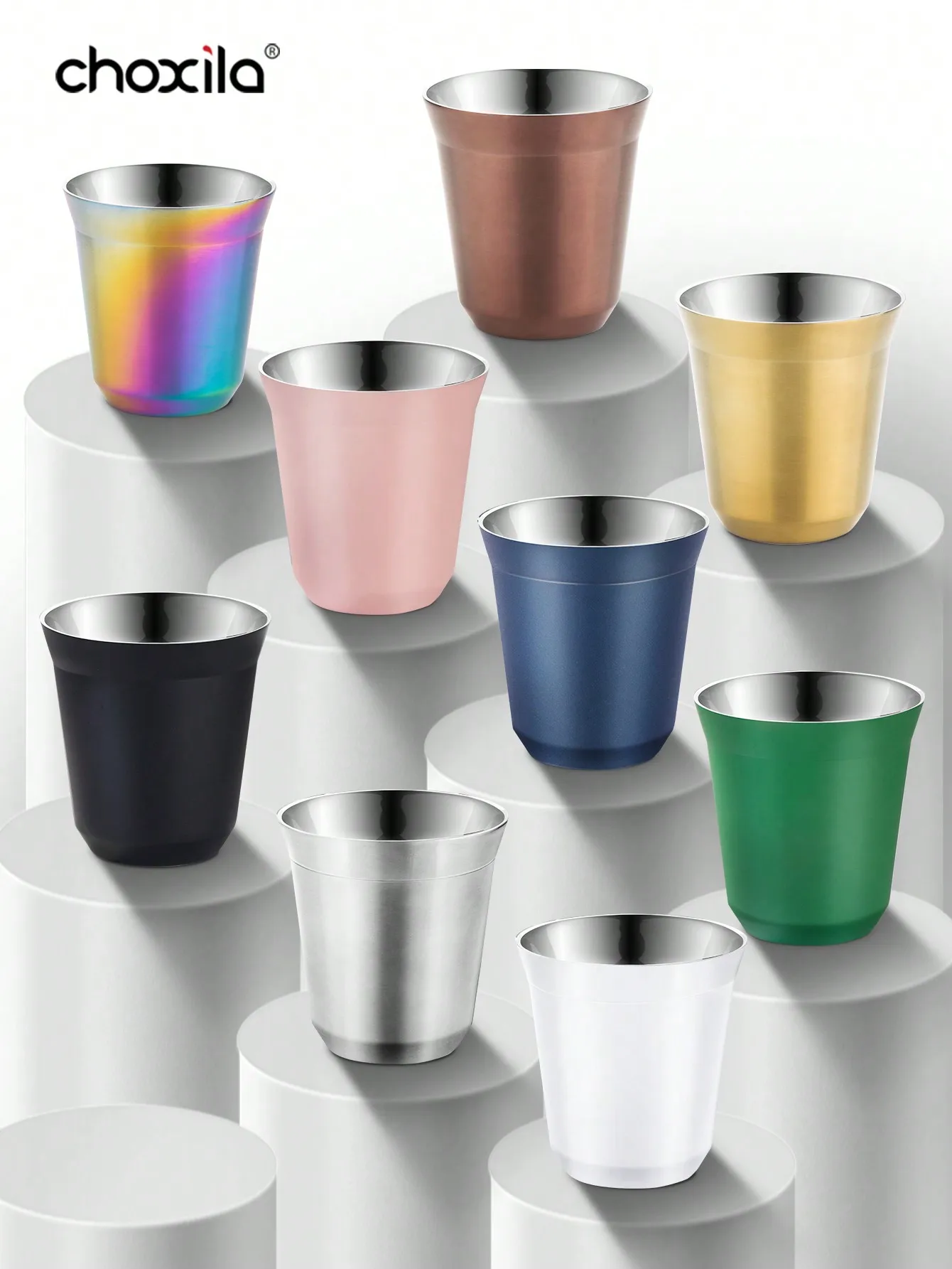 1pc Coffee Mug, Stainless Steel Hand Drip Coffee Cup, Mugs, tazas para café, 80ml Cup, Tea Cup