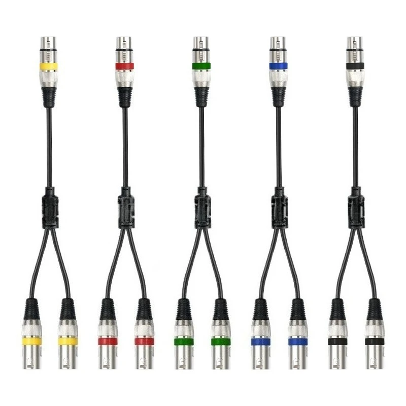 

XLR Splitter Cable, 3 Pin XLR Female To Dual XLR Male Patch Y Cable Balanced Microphone Splitter Cord Audio Adaptor