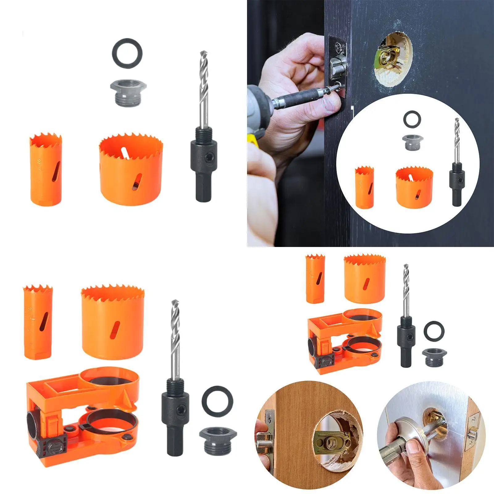 Wooden Door Lock Installation Kit for Metal, PVC Board Versatile Accessory
