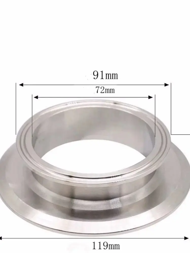 

Blind Reducer OD91mm x OD119mm Sanitary 304 Stainless Steel Blind Reducer with Tri-Clamp Flanges,Stub Ends,and Cover Plates