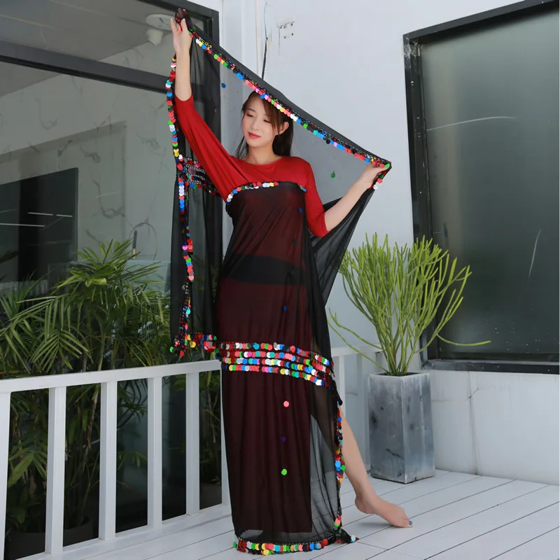 Aangepaste Folk Buikdans Kleding Sprankelende Sjaal Gooien Handgaren Malaya Sjaal Accessoires Vrouwen Volwassen en Kind