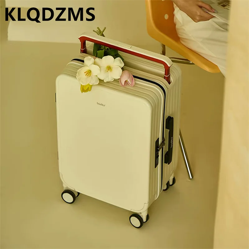 

KLQDZMS 20-дюймовый чемодан с центральным креплением, модель 2026 года, новый, большой вместимости, портативный, многофункциональный, с функцией ручной тележки