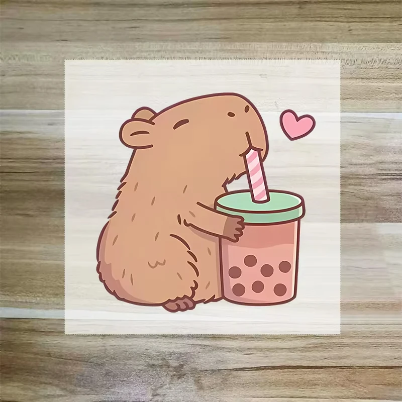 2 قطعة كابيبارا بقع الملابس ملصقات نقل الحرارة قميص الانمي الكي التصحيح ملصق بنين بنات DIY بها بنفسك الملابس بقع هدية #2