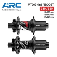 ARC MT009 buje trasero 4 en 1 BOOST 10x135 12x142 12x148 MTB XC cascabel E bicicleta buje 28H 32H HG XD MS-Micro Spline 12V 6 trinquete