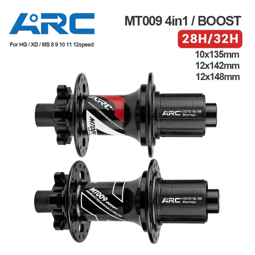 ARC MT009 buje trasero 4 en 1 BOOST 10x135 12x142 12x148 MTB XC cascabel E bicicleta buje 28H 32H HG XD MS-Micro Spline 12V 6 trinquete