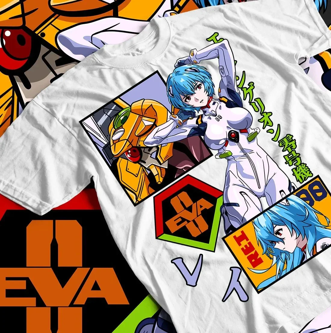 

Manga Retro Shirt for Men and Women Summer Pure Cotton Loose, Fashionable, Casual Sports Round Neck Short Sleeved Top