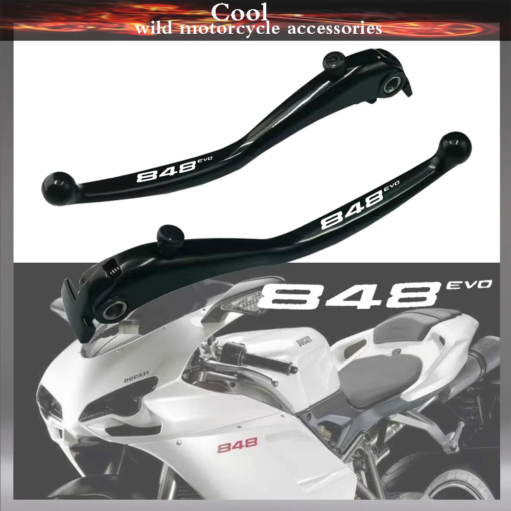 

Laser LOGO For DUCATI 848/EVO 2007-2013 848EVO Black silvery Motorcycle Brake Clutch Levers