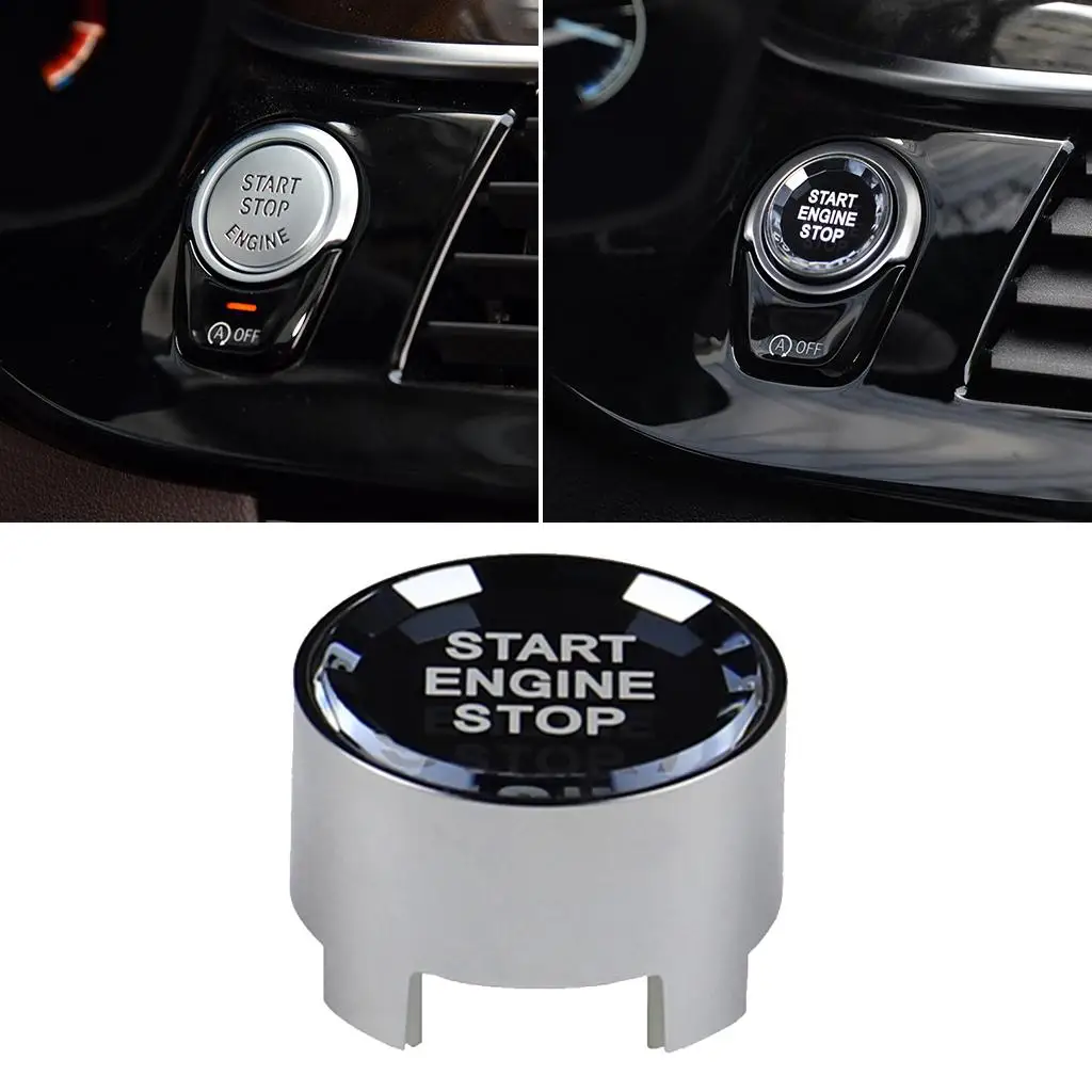 

Replacement Engine Start Stop Button Caps Durable Silver ABS Key Cover for Series 1 2 3 4 5 6 7 Chassis Cars