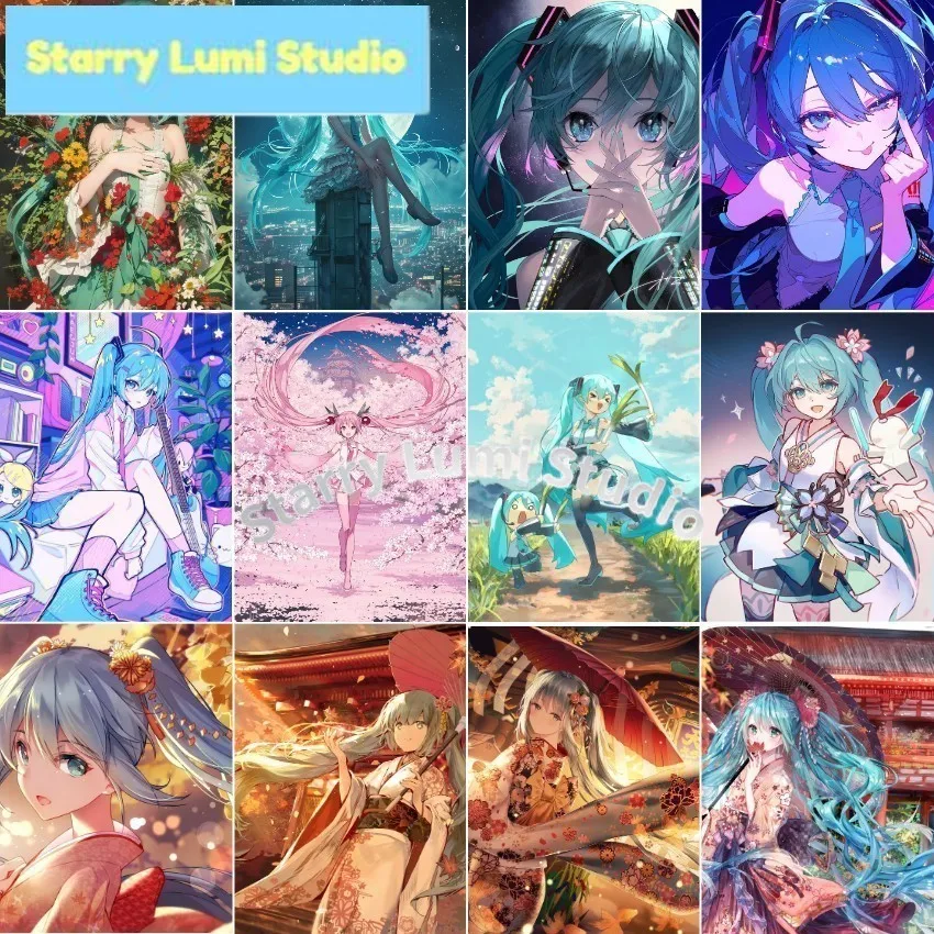 

5D DIY Singer Miku Diamond Painting Kawaii idol Embroidery Cross Stitch Second Dimension Girl Mural Home Decoration