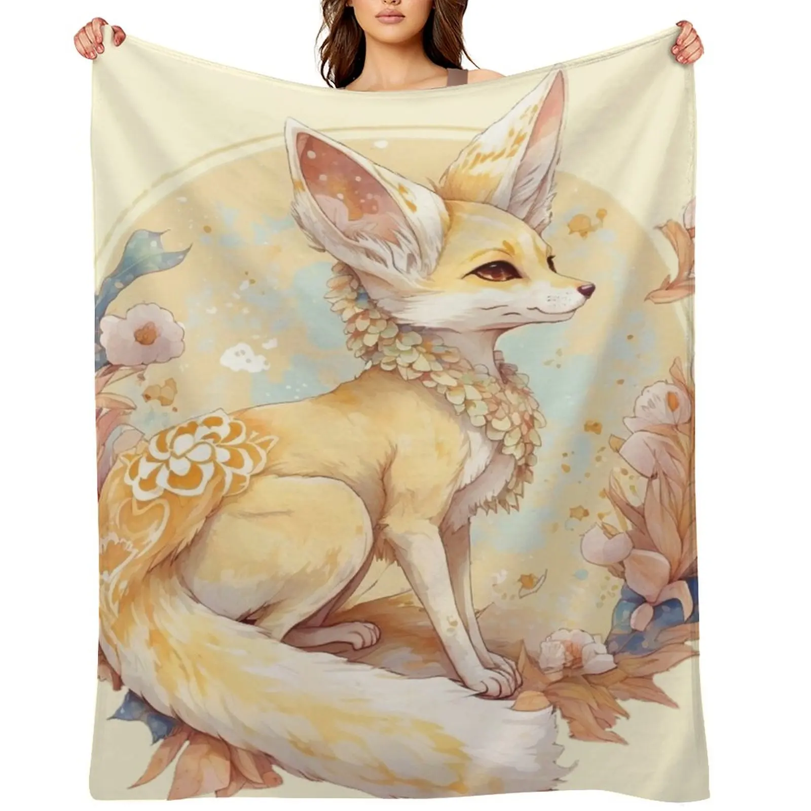 

Fennec Fox Heaven Throw Blanket Bed linens Fashion Sofas Thin for winter Blankets