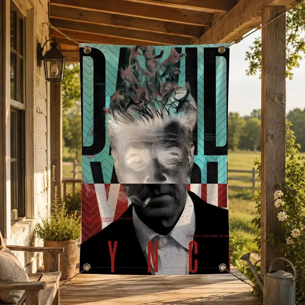 Director D-David Lynch Flags Decorative Flag Banner for Indoor Outdoor Wall Garden Yard Porch Patio Home Party Decor
