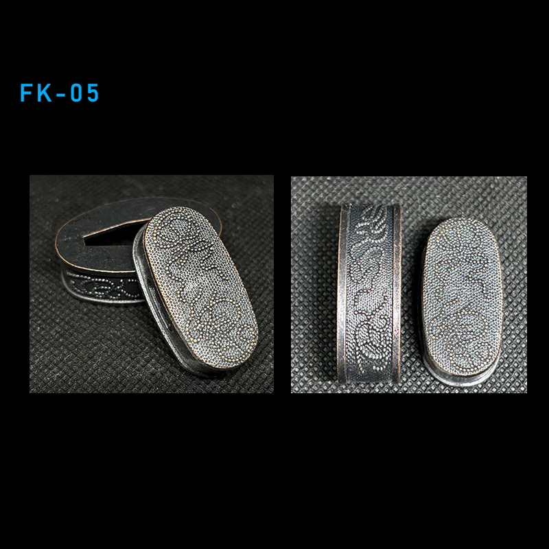 Hochwertige Legierung Katana Butt Cap Fuchi Kashira Griff Kragen für japanische Schwert Samurai Wakizashi Katanas Schwerter Armaturen – Detail 6