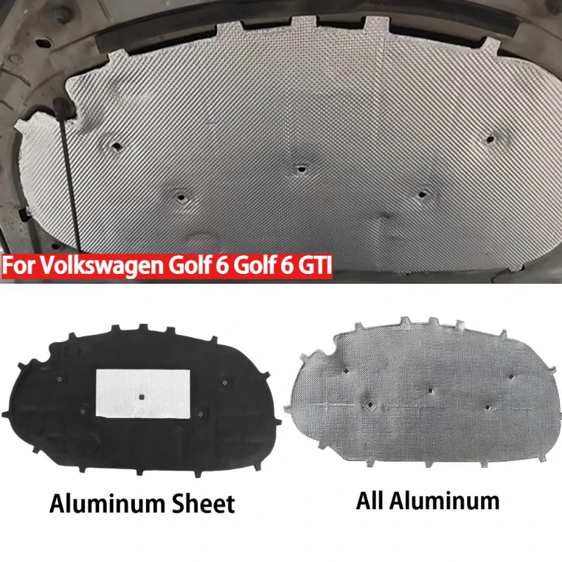 

Front Hood Engine Sound Insulation Cotton Pad Heat Insulation Mat Cover with Buckles for Volkswagen Golf 6 Golf 6 GTI